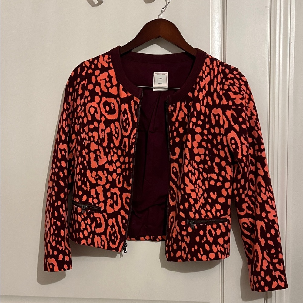 GAP Women's Vibrant Red and Black Blazer